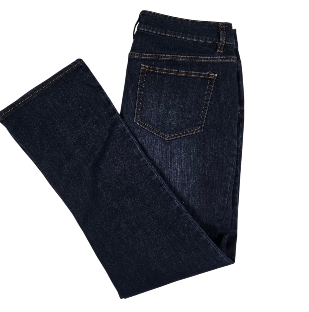J. Jill Authentic Fit Slim Bootcut Jeans Dark Wash Blue Stretch Denim Size 8